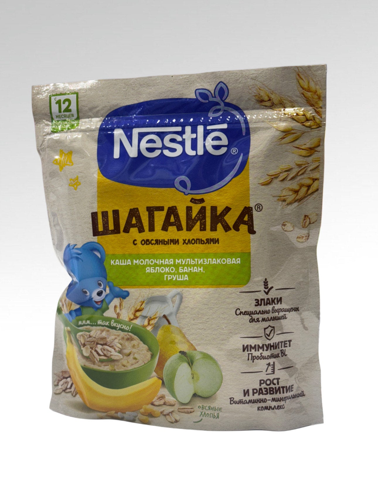 kasha NESTLE shagayka 12+ olma nok banan 190gr