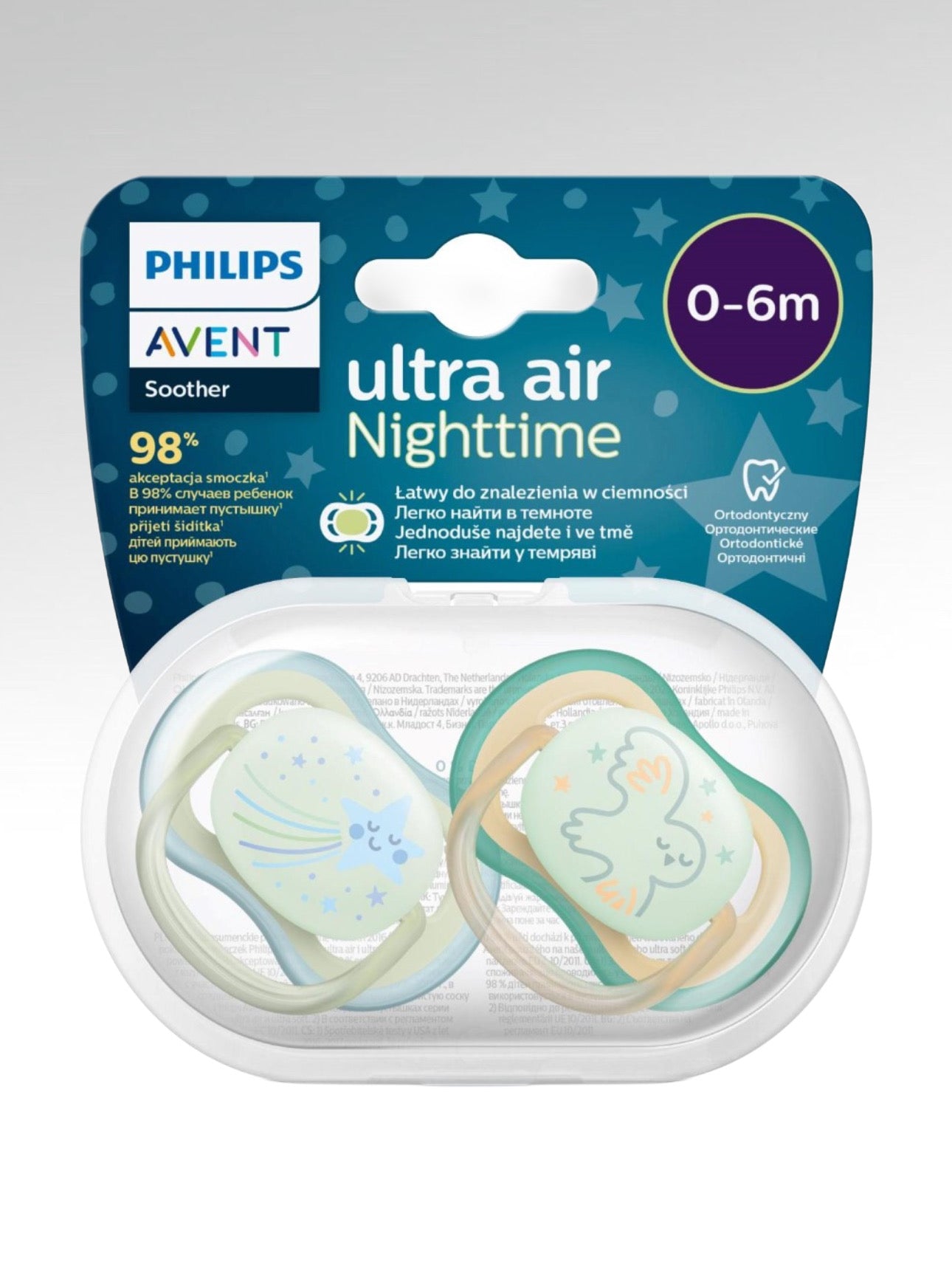 soska PHILIPS AVENT nighttime 0-6 2 sht